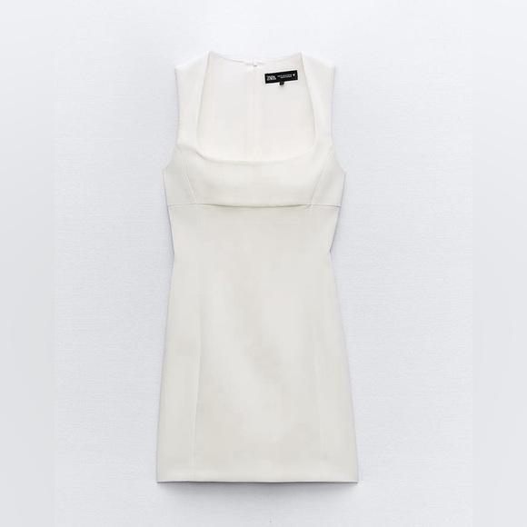 ZARA Squared Neck Mini Dress NWT Large - Picture 5 of 12